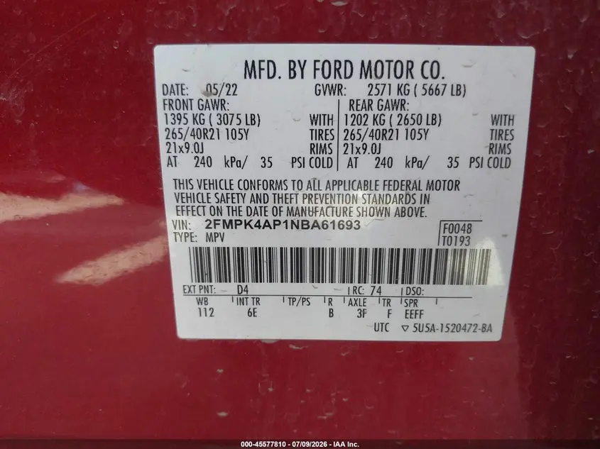 2022 FORD EDGE ST