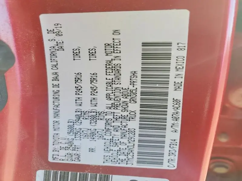 2020 TOYOTA TACOMA SR V6  