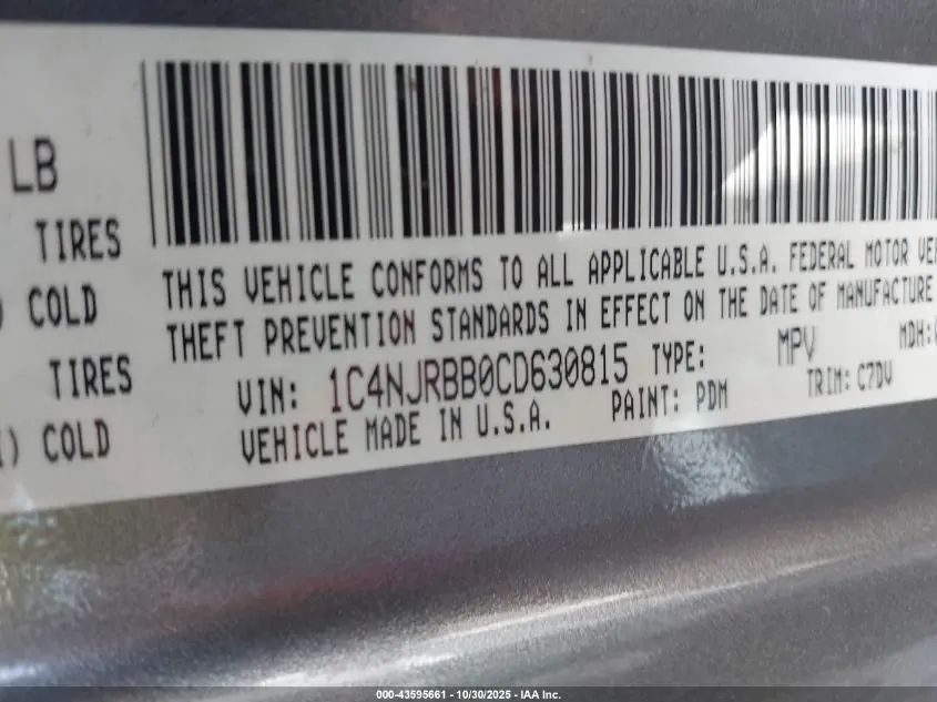 2012 JEEP PATRIOT SPORT