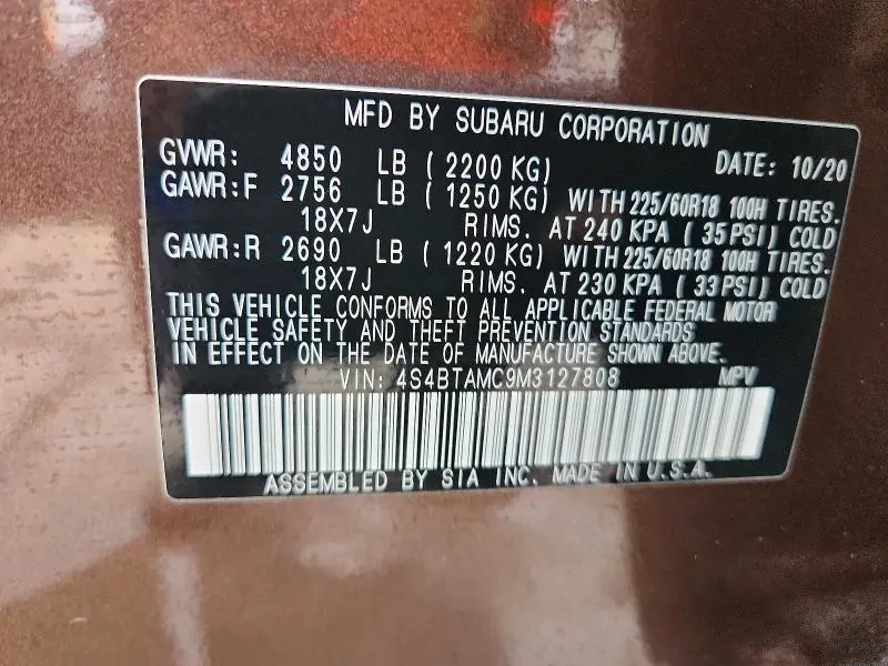 2021 SUBARU OUTBACK LIMITED  