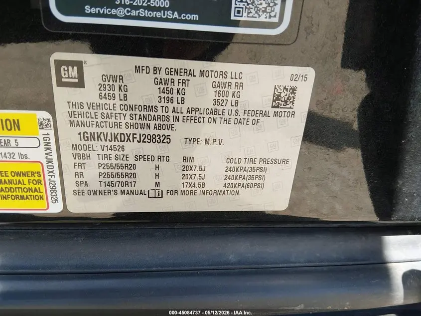 2015 CHEVROLET TRAVERSE LTZ
