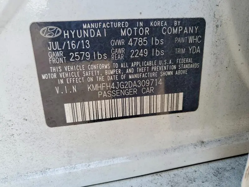 2013 HYUNDAI AZERA BASE  