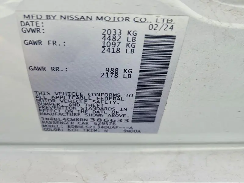 2024 NISSAN ALTIMA SR  