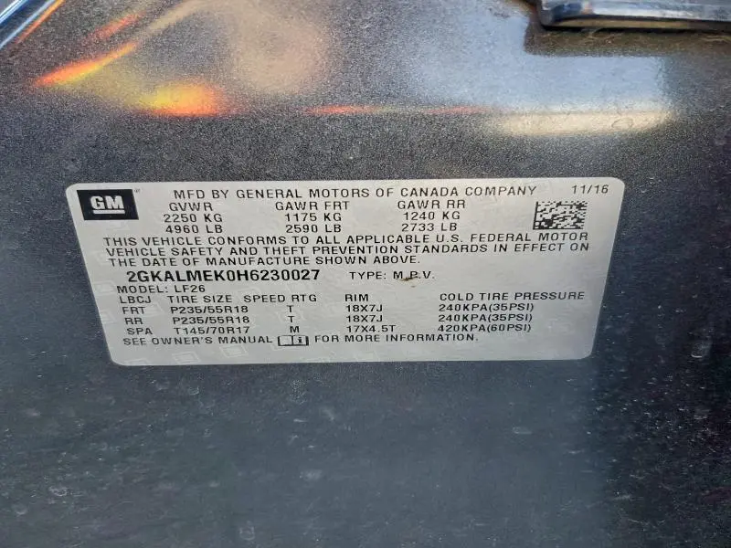 2017 GMC TERRAIN SLE  