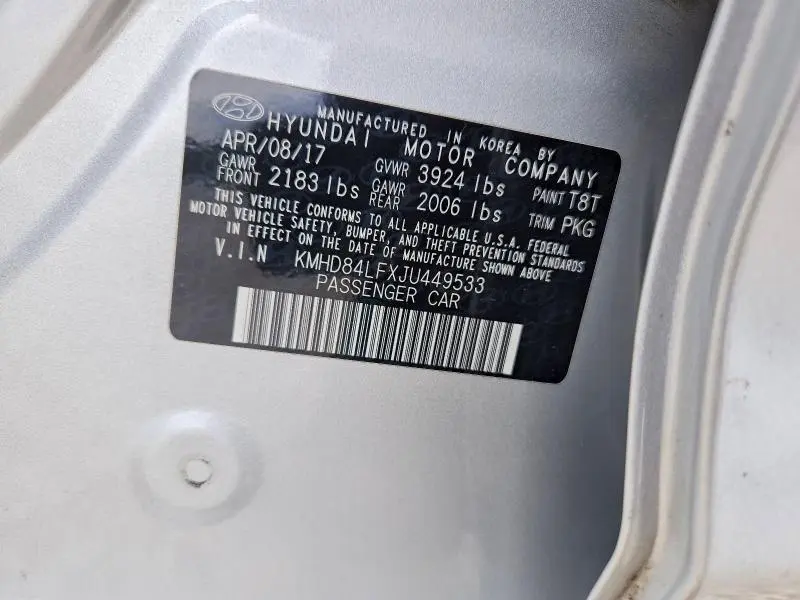 2018 HYUNDAI ELANTRA SEL  