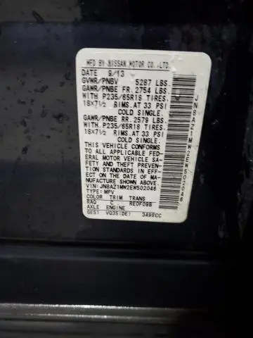 2014 NISSAN MURANO S  