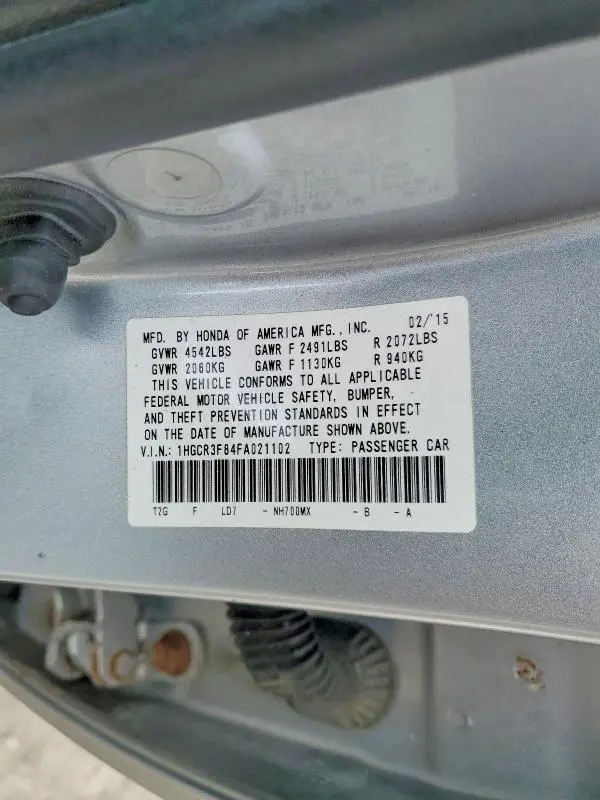 2015 HONDA ACCORD EXL  