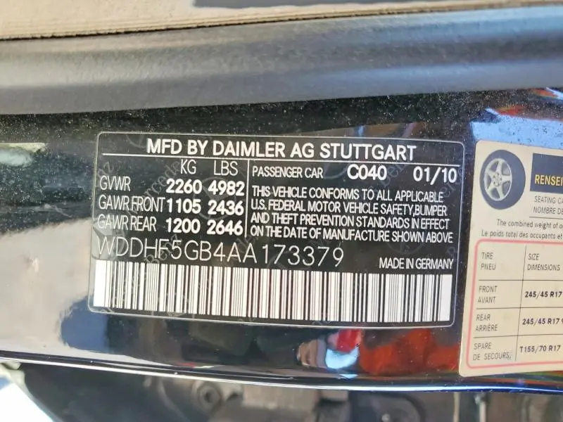 2010 MERCEDES-BENZ E 350  