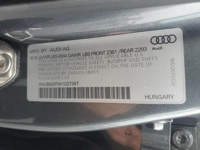 2017 AUDI A3 PREMIUM  