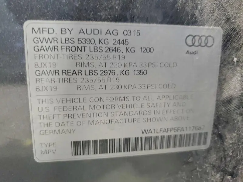 2015 AUDI Q5 PREMIUM PLUS  