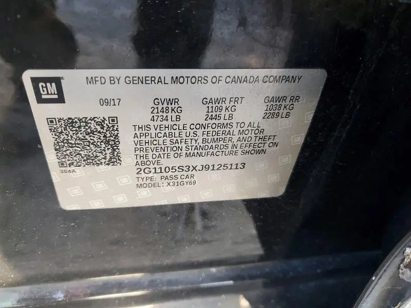 2018 CHEVROLET IMPALA LT  