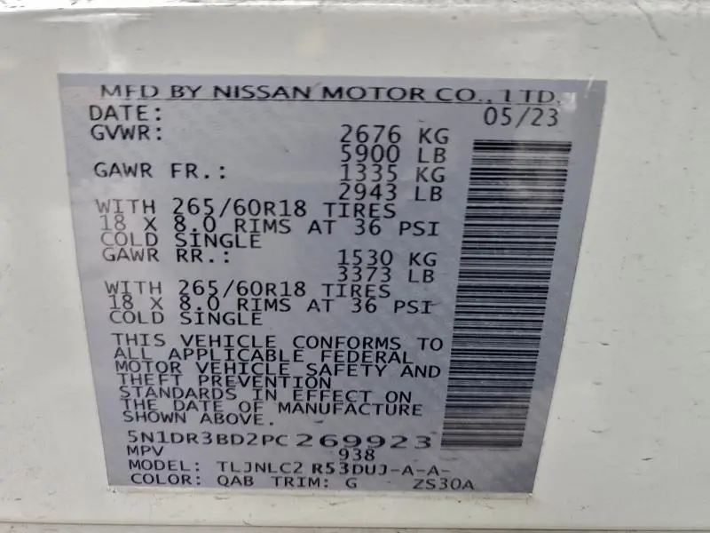 2023 NISSAN PATHFINDER SV  