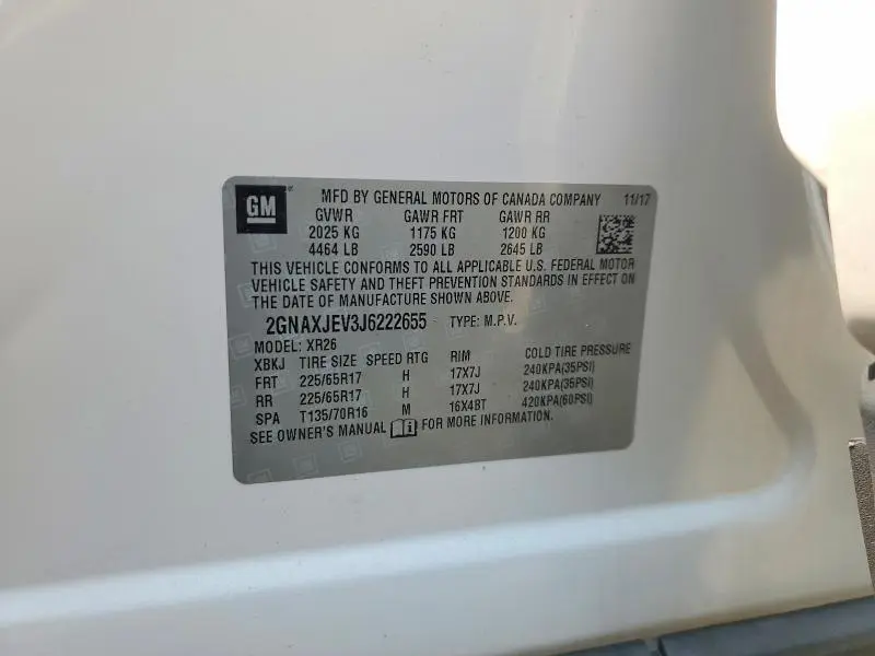 2018 CHEVROLET EQUINOX LT  