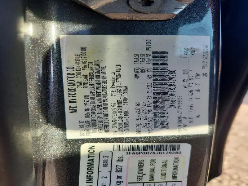 2018 FORD FUSION SE  