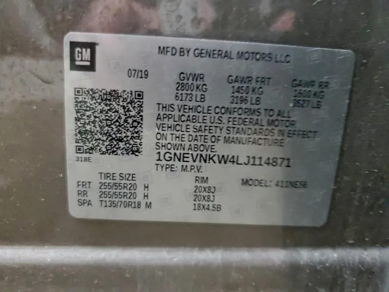 2020 CHEVROLET TRAVERSE HIGH COUNTRY  