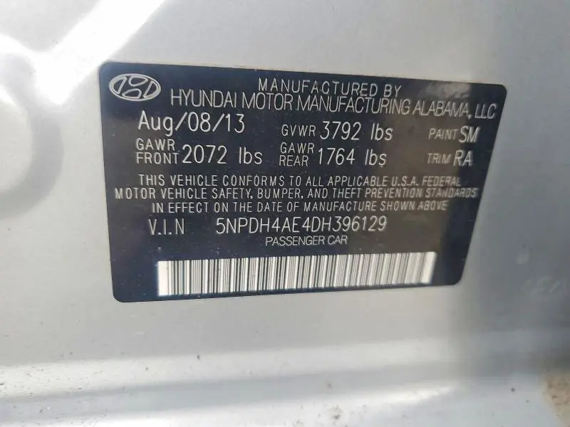 2013 HYUNDAI ELANTRA GLS  