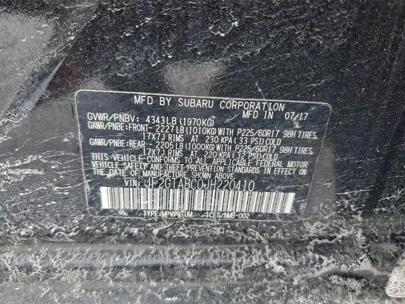 2018 SUBARU CROSSTREK PREMIUM  