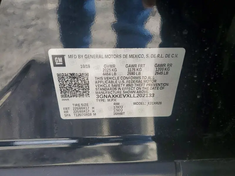 2020 CHEVROLET EQUINOX LT  