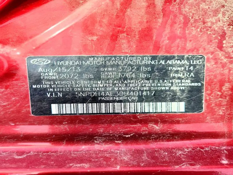 2013 HYUNDAI ELANTRA GLS  