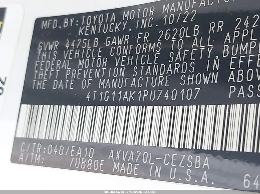 2023 TOYOTA CAMRY SE