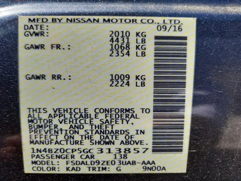 2016 NISSAN LEAF SV  