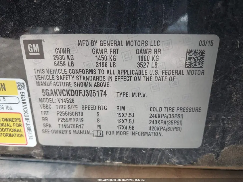 2015 BUICK ENCLAVE PREMIUM