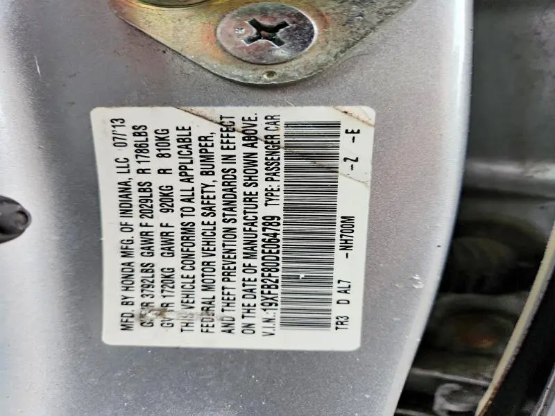2013 HONDA CIVIC EX  