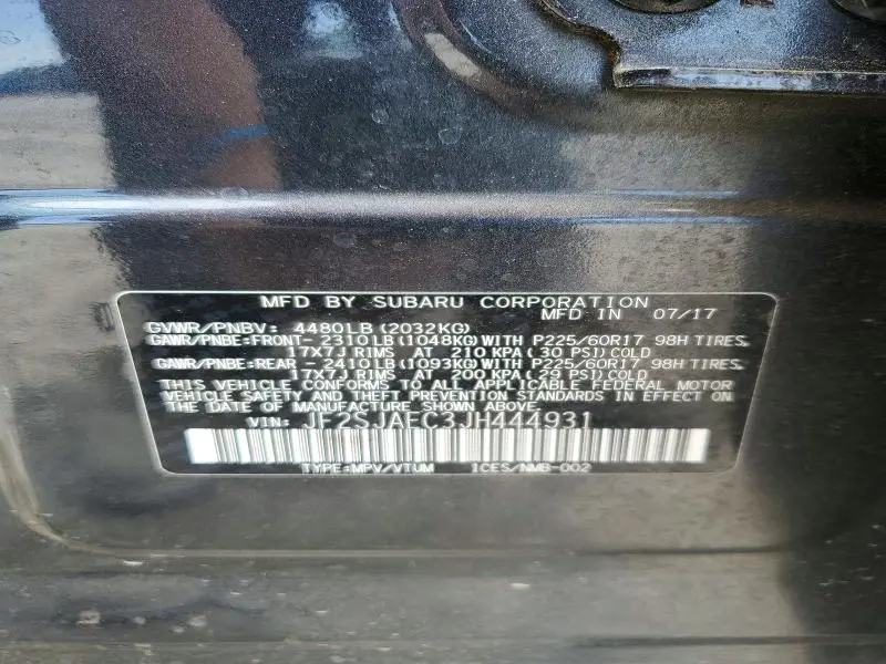 2018 SUBARU FORESTER 2.5I PREMIUM  