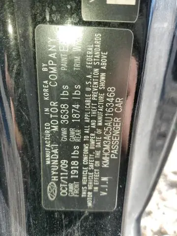 2010 HYUNDAI ACCENT BLUE