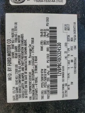 2014 FORD MUSTANG GT