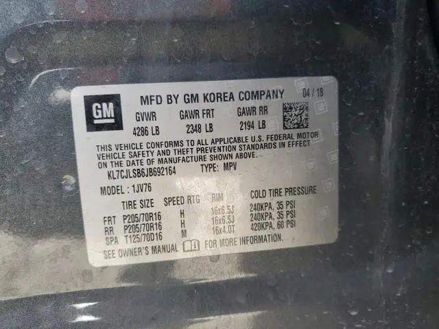 2018 CHEVROLET TRAX 1LT  