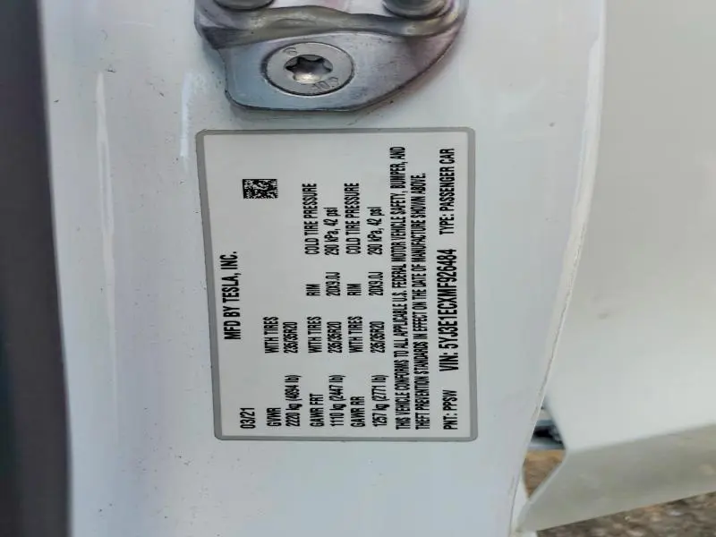 2021 TESLA MODEL 3   