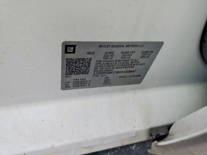 2019 CHEVROLET TAHOE K1500 LT  