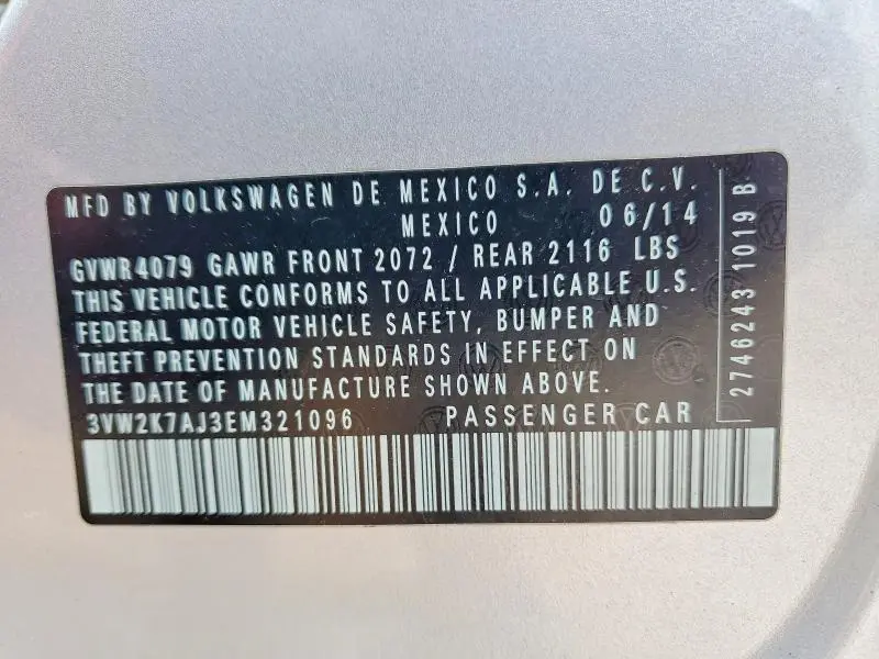 2014 VOLKSWAGEN JETTA BASE  