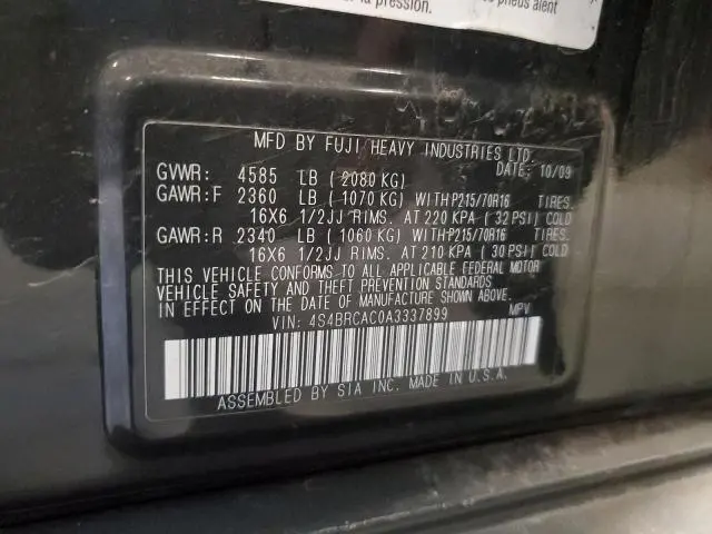 2010 SUBARU OUTBACK 2.5I  
