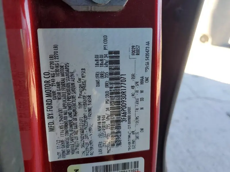 2013 FORD FUSION TITANIUM  