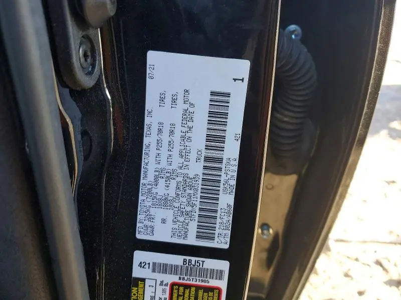 2021 TOYOTA TUNDRA CREWMAX SR5  