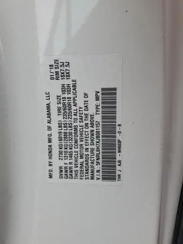 2018 HONDA ODYSSEY EXL  