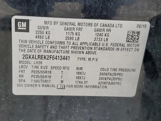 2015 GMC TERRAIN SLE  