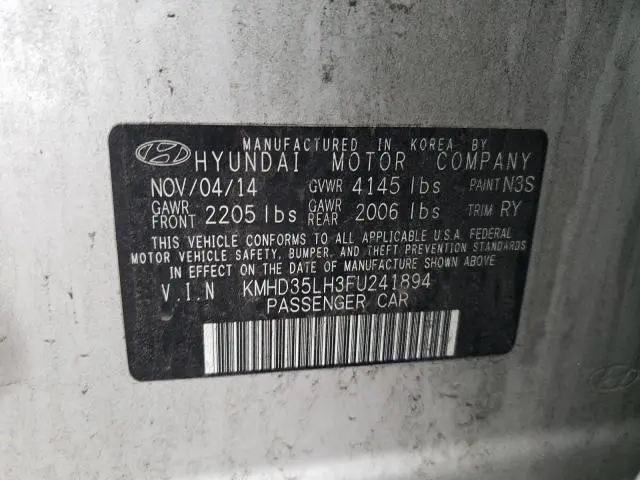 2015 HYUNDAI ELANTRA GT   