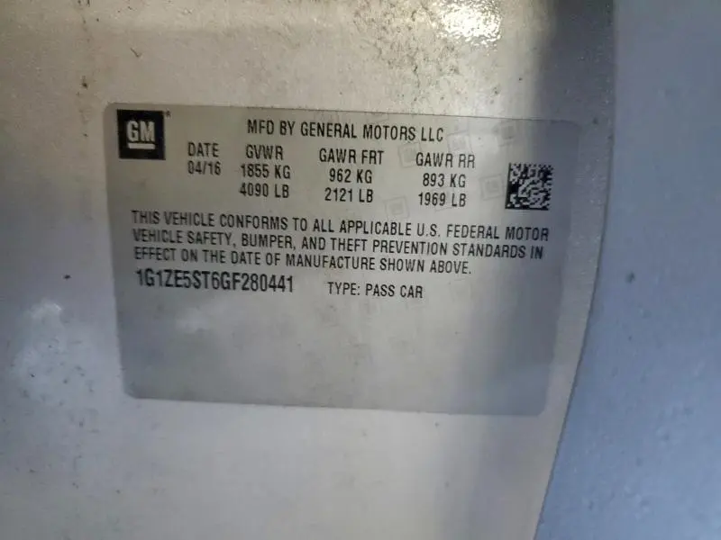 2016 CHEVROLET MALIBU LT  