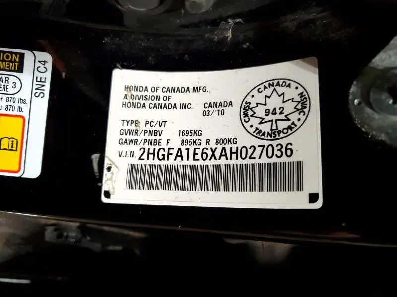 2010 HONDA CIVIC LX-S  