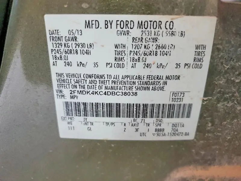 2013 FORD EDGE LIMITED  