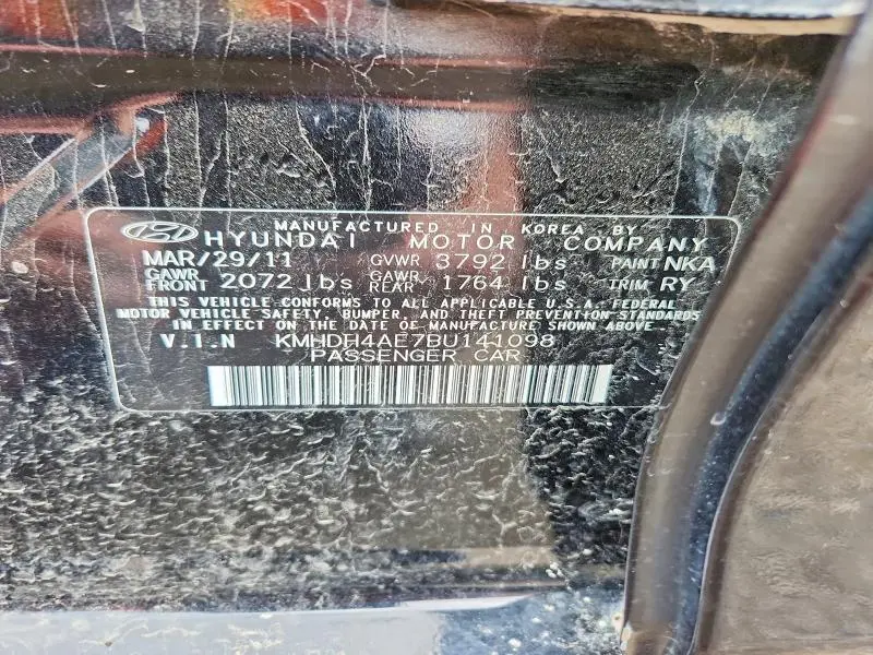 2011 HYUNDAI ELANTRA LIMITED  