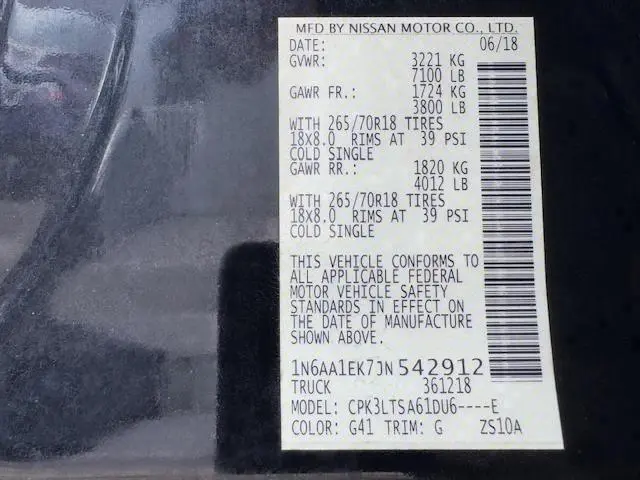 2018 NISSAN TITAN S