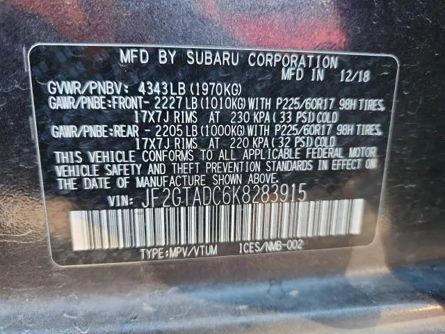 2019 SUBARU CROSSTREK PREMIUM  