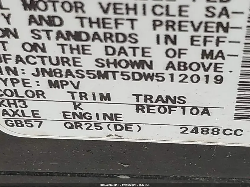 2013 NISSAN ROGUE SV W/SL PKG