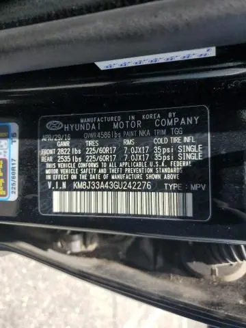 2016 HYUNDAI TUCSON LIMITED  