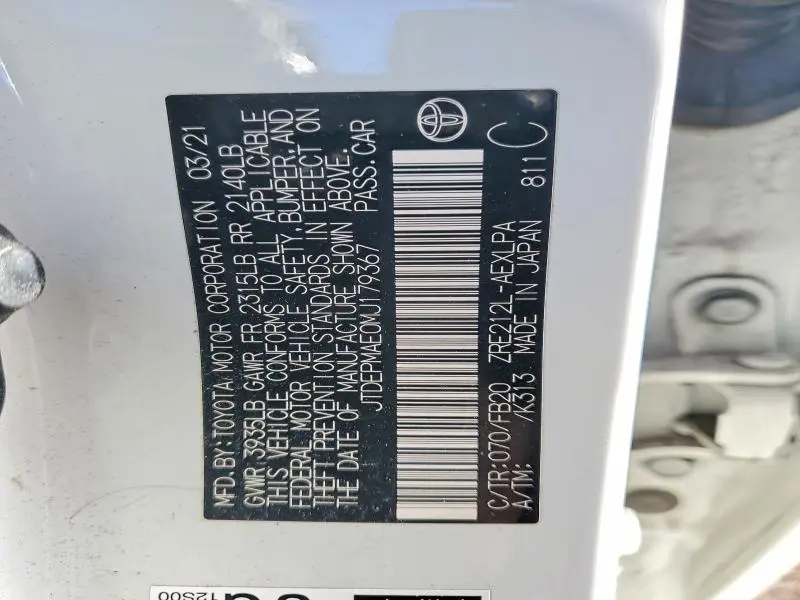 2021 TOYOTA COROLLA LE  