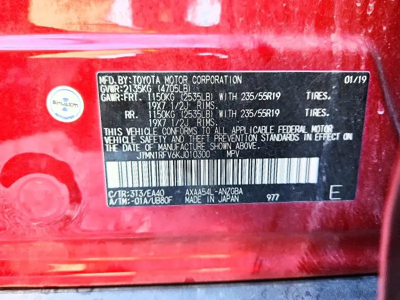 2019 TOYOTA RAV4 LIMITED